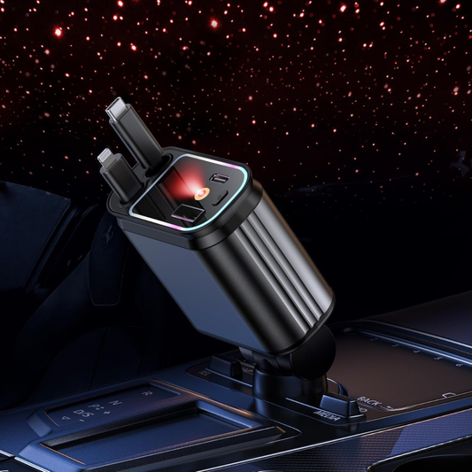 CARGADOR 4 EN 1 PARA AUTO – Potencia, rapidez y orden en cada viaje