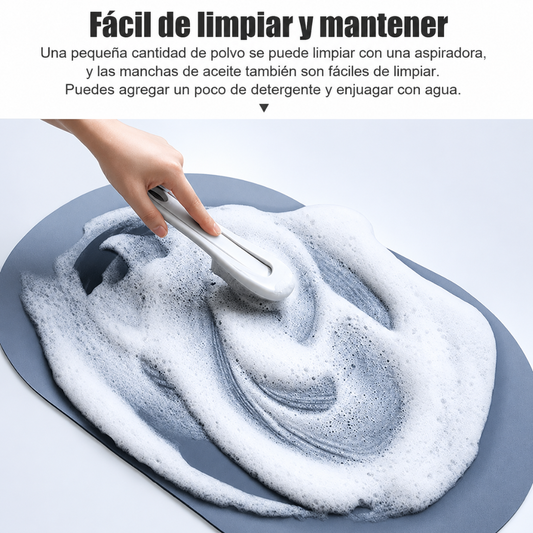 ALFOMBRA ABSORBENTE — Absorbe al instante, sin huellas, sin resbalar