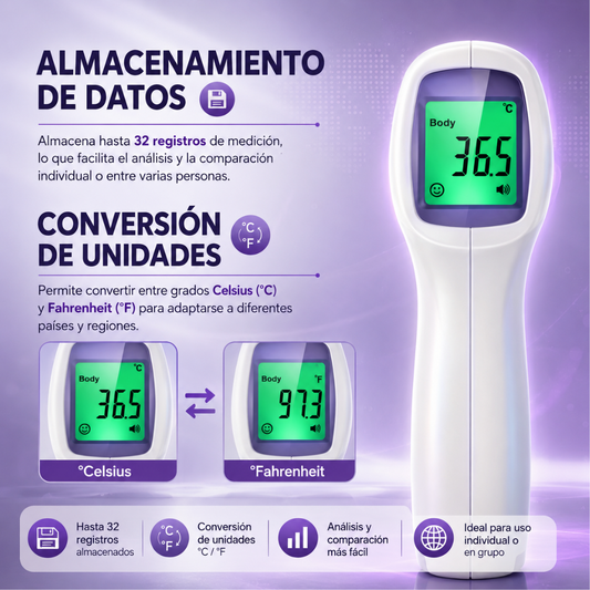 TERMÓMETRO INFRARROJO DIGITAL SIN CONTACTO – Medición rápida y segura