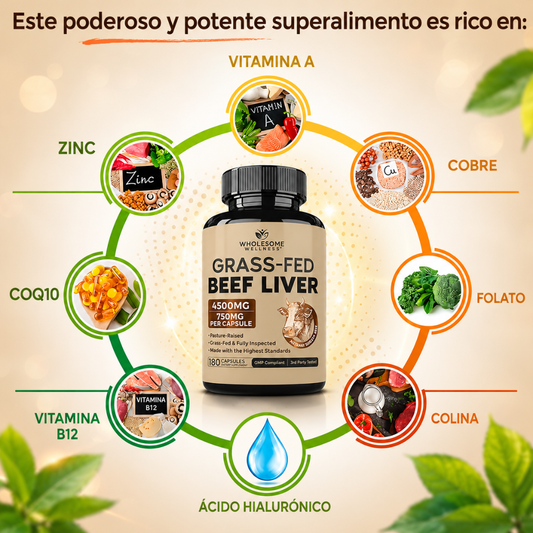 CÁPSULAS DE HÍGADO DE RES ALIMENTADO CON PASTO – Energía y nutrición diaria