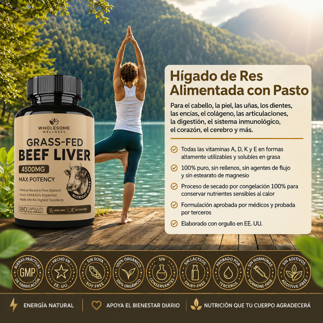 CÁPSULAS DE HÍGADO DE RES ALIMENTADO CON PASTO – Energía y nutrición diaria