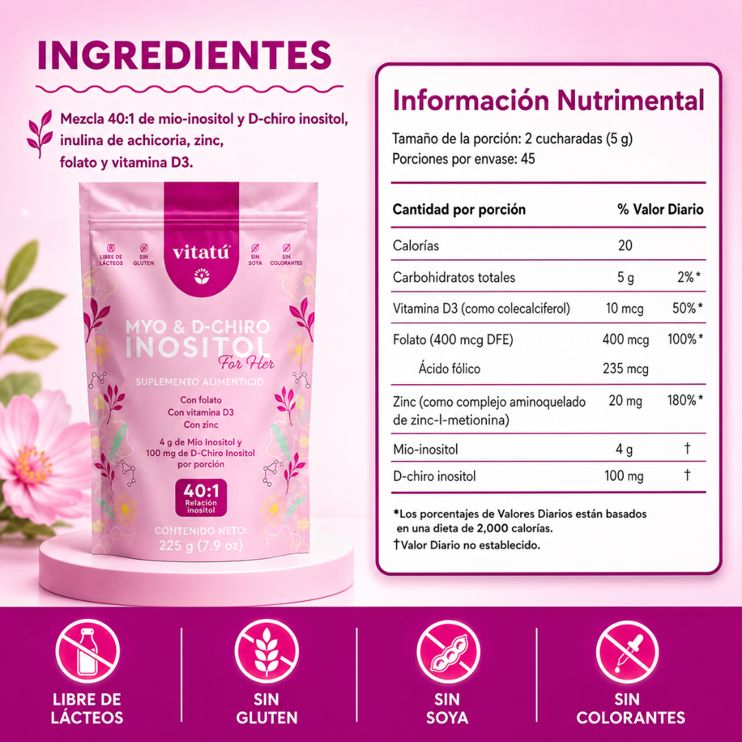 MYO & D CHIRO INOSITOL VITATÚ – Apoyo hormonal femenino diario
