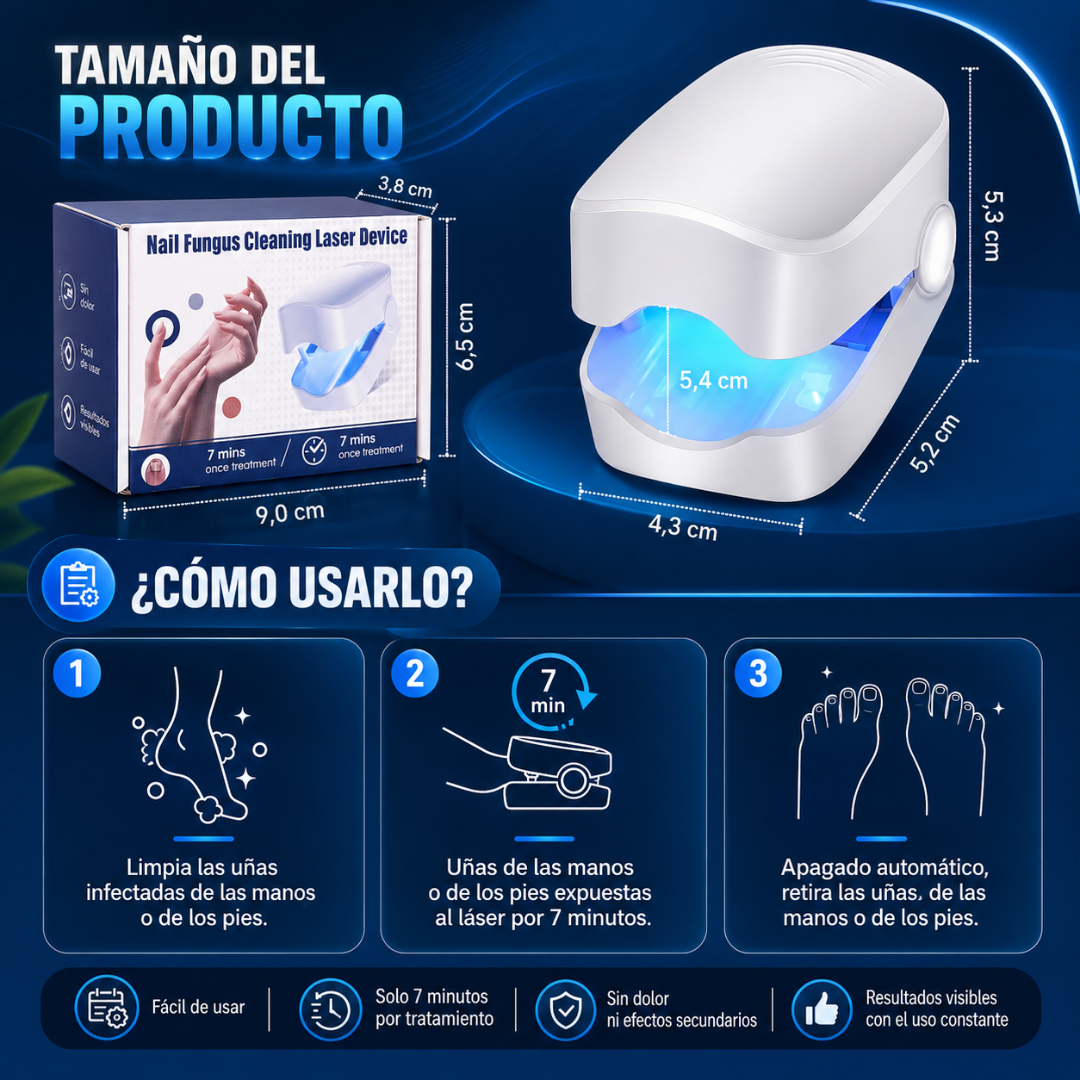 DISPOSITIVO LÁSER PARA HONGOS EN LAS UÑAS – Cuidado progresivo para tus uñas