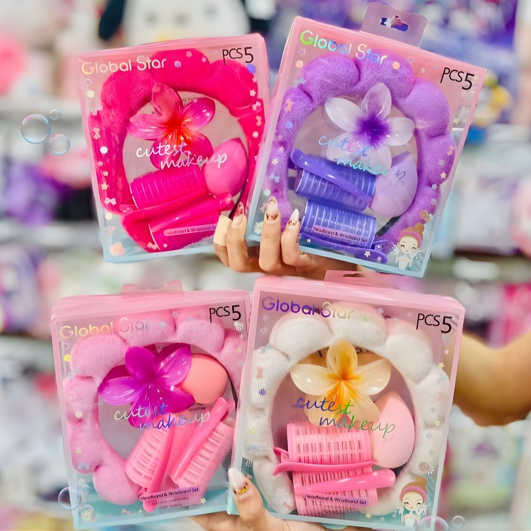 SET RULO/PRENSA/PINZA/VINCHA Y ESPONJA – Rutina completa de belleza, organización práctica y resultados impecables cada día