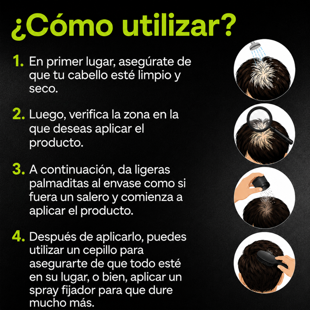 TAPA PELO — Cubre zonas visibles y recupera confianza en segundos