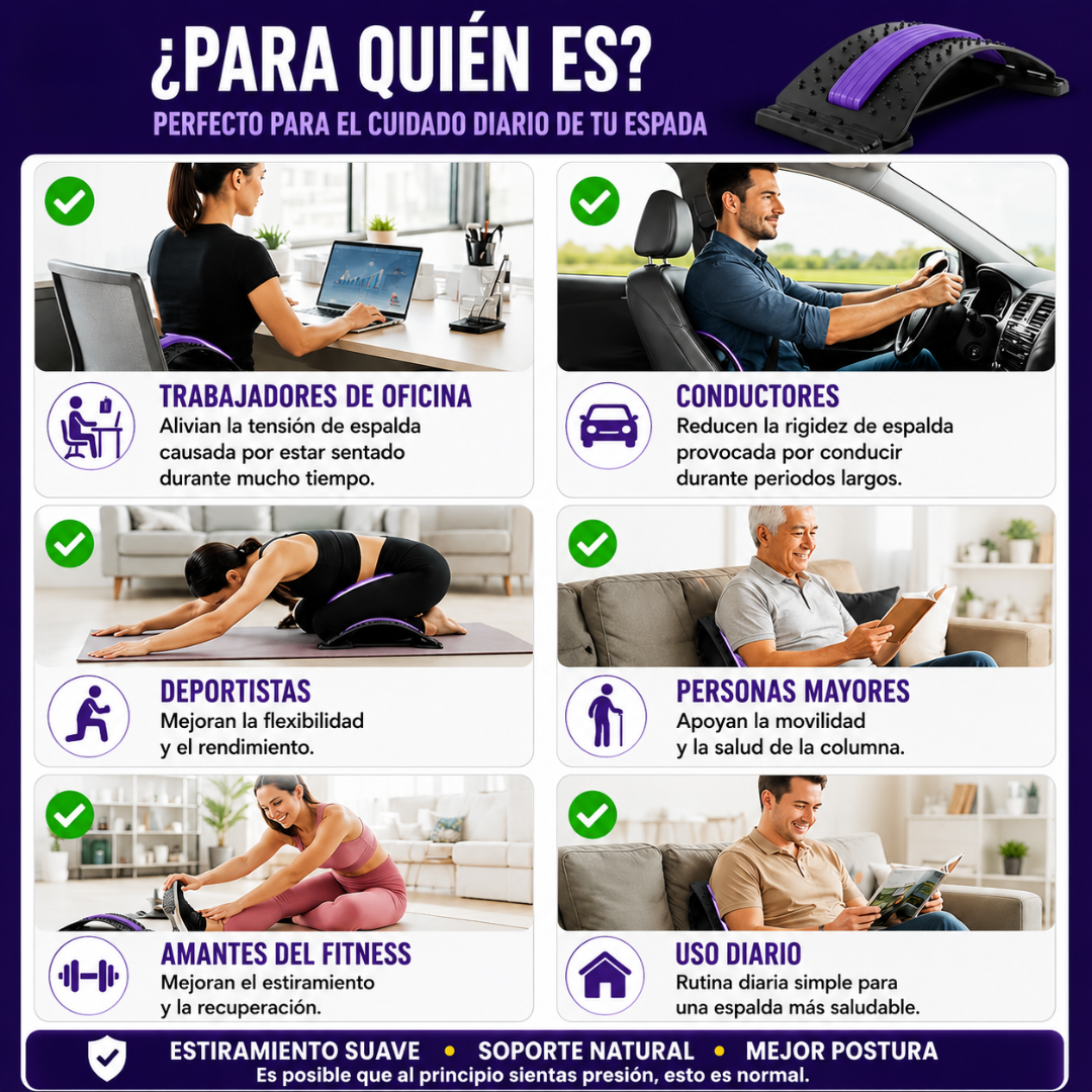 SOPORTE ESPALDA - Alivio y estiramiento lumbar