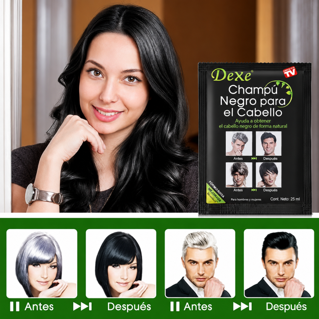 SHAMPOO CUBRE CANAS — Las canas desaparecen en el mismo lavado. Sin tinte, sin espera, sin compromiso.