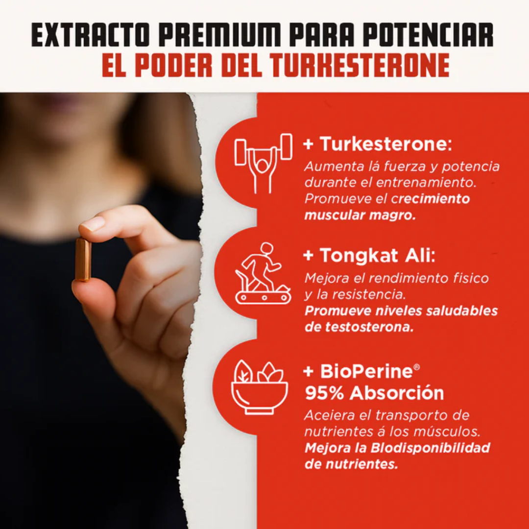 TURKESTERONE — Fuerza, masa y rendimiento desde un origen natural