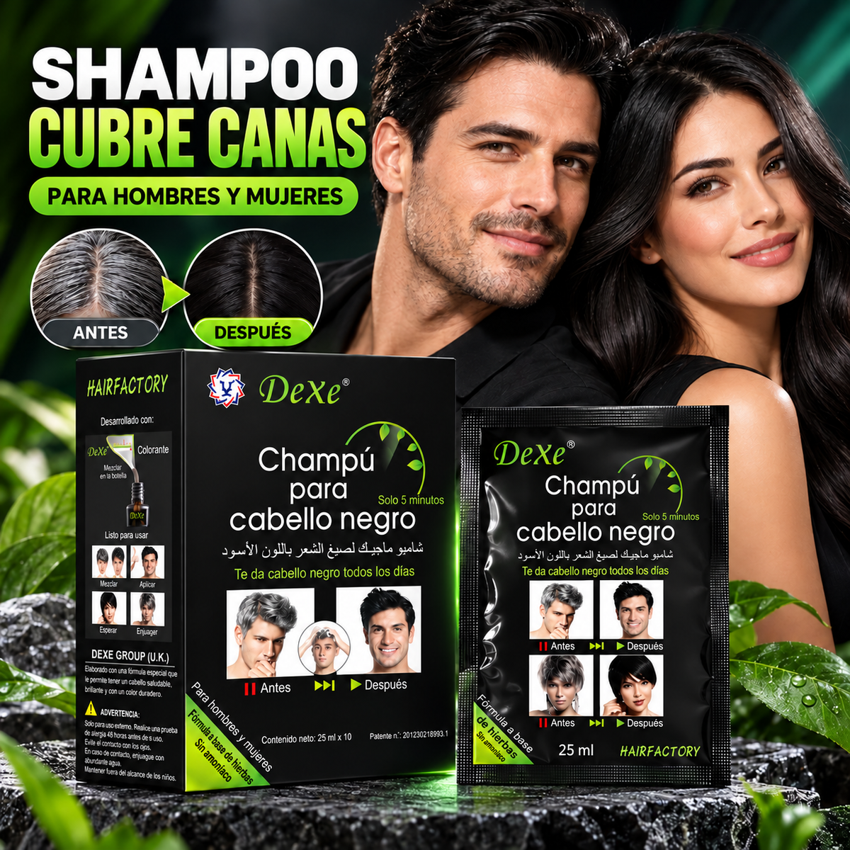 SHAMPOO CUBRE CANAS – Recupera tu color fácilmente