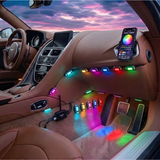 LUCES LED PARA CARRO O MOTO (4 UNIDADES) – Iluminación potente, estilo personalizado y visibilidad total en cada recorrido