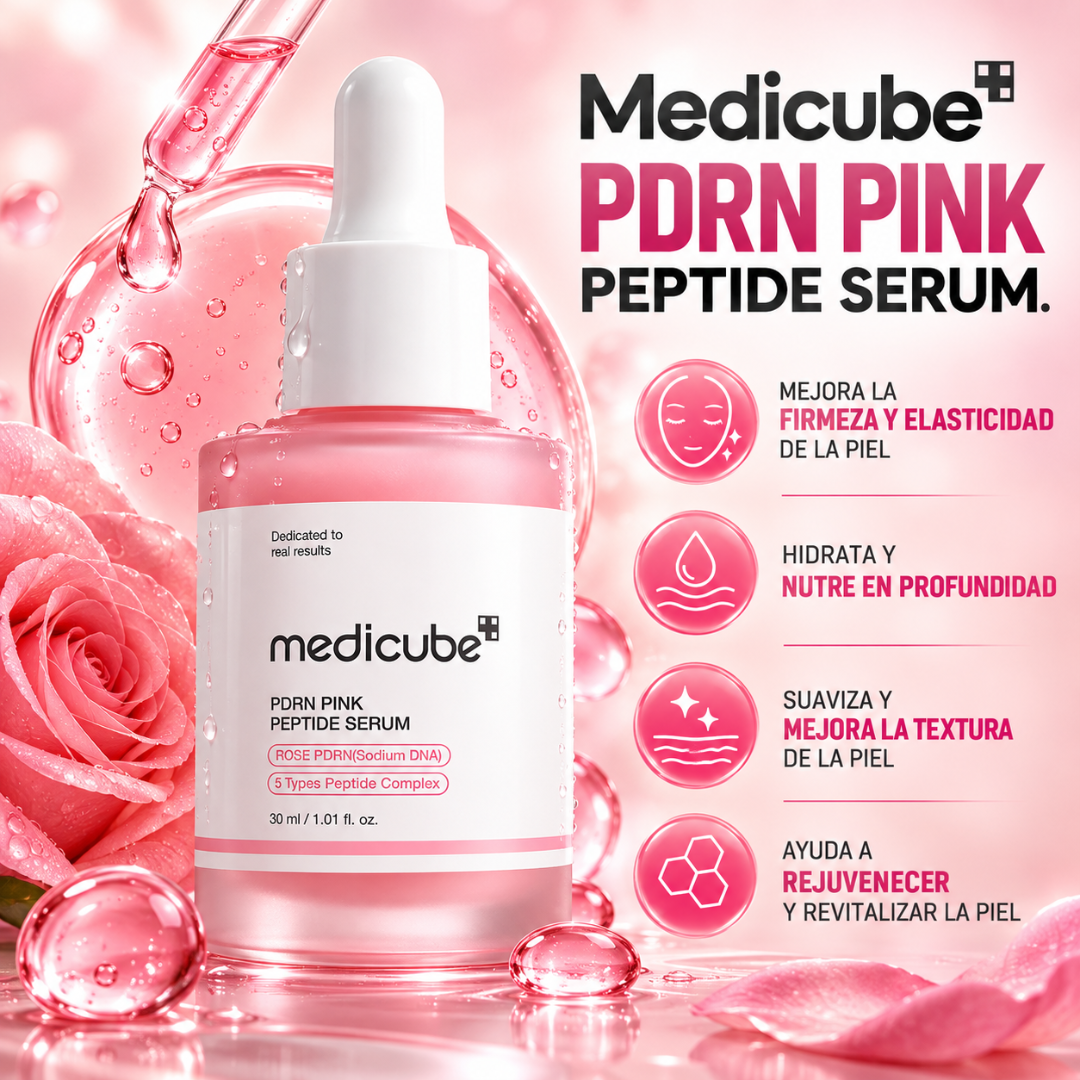 MEDICUBE PDRN PINK PEPTIDE SERUM – Firmeza, hidratación y luminosidad