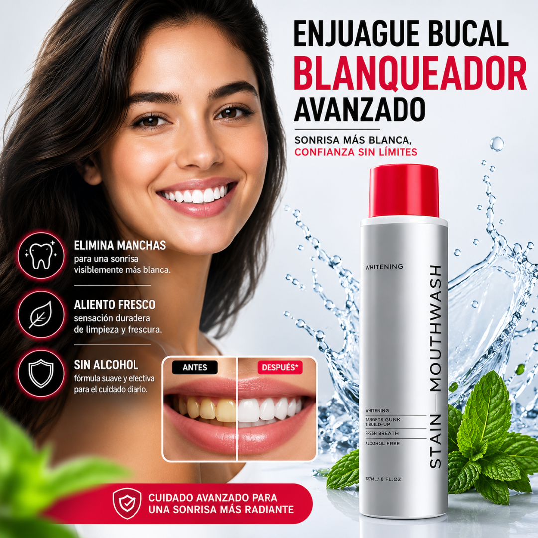 ENJUAGUE BUCAL BLANQUEADOR AVANZADO – Limpieza visible y aliento fresco