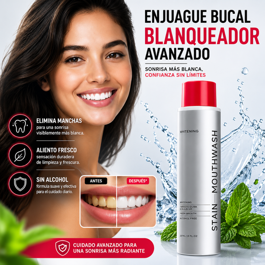 ENJUAGUE BUCAL BLANQUEADOR AVANZADO – Limpieza visible y aliento fresco