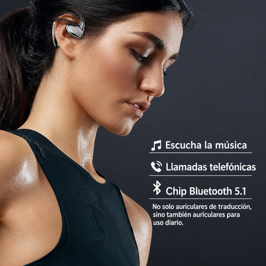 AUDIFONO CON MICROFONO Y AUDIO TRADUCTOR — Música, llamadas y traducción en tiempo real, todo en el mismo audífono