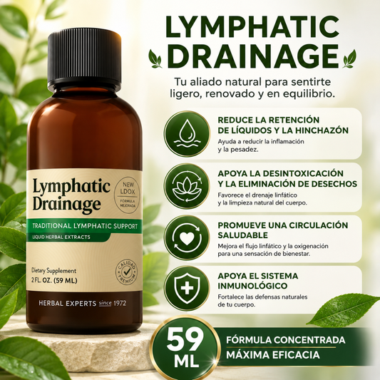 LYMPHATIC DRAINAGE: EXTRACTO HERBAL LÍQUIDO NATURE'S – Drenaje y ligereza diaria
