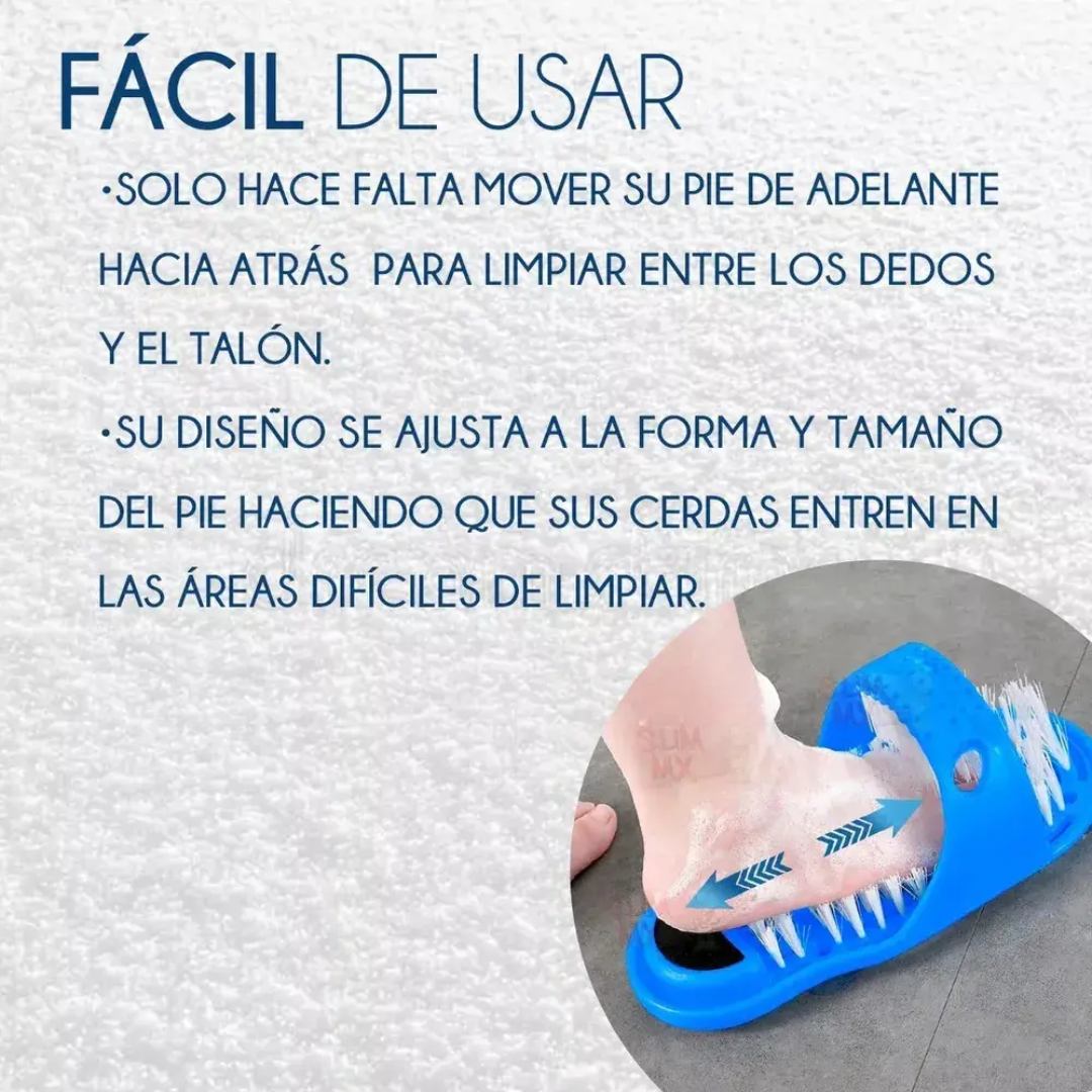 CEPILLO PARA PIES DE BAÑO — Limpia, exfolia y masajea sin agacharte