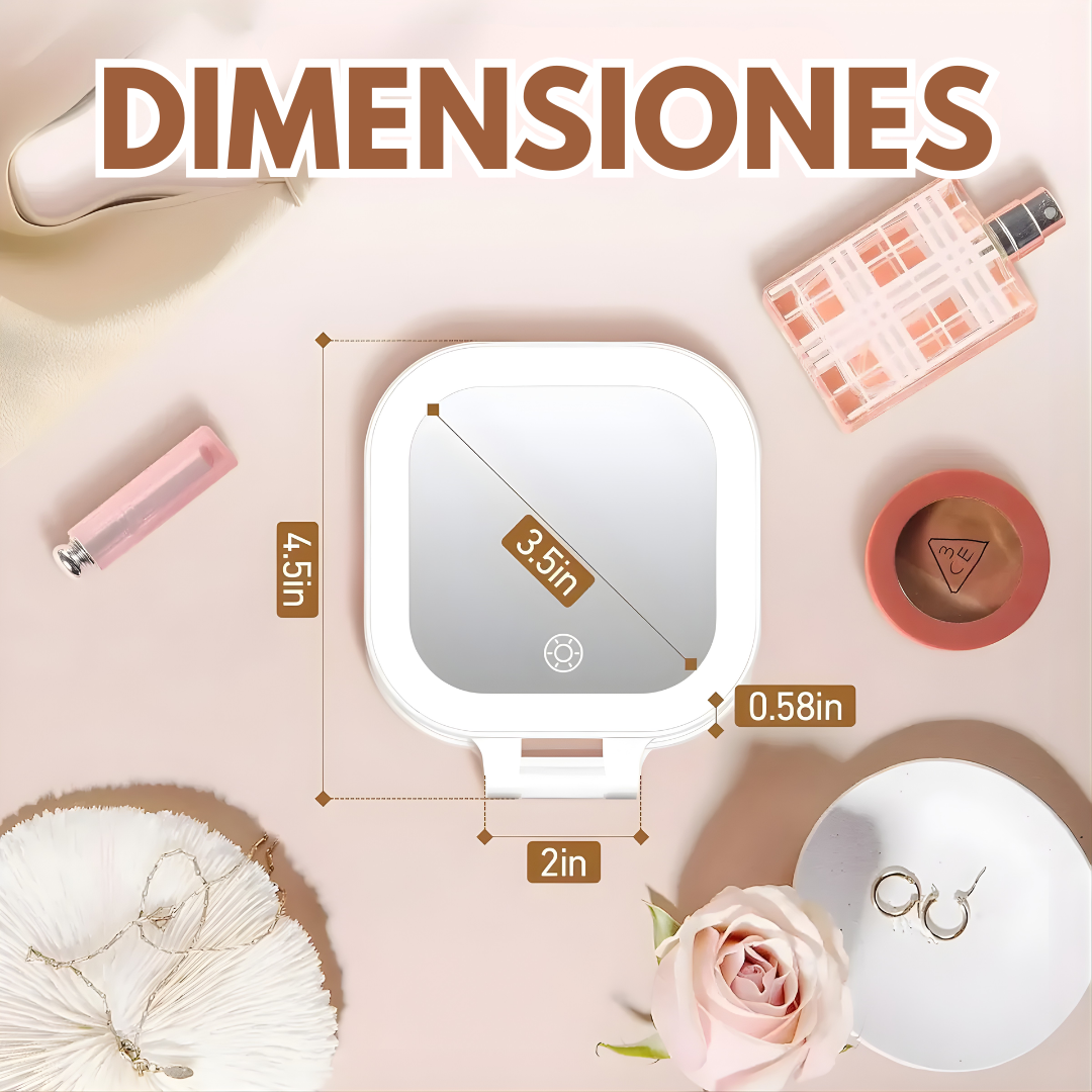 MINI ESPEJO DE MAQUILLAJE SURTIDO CON LUZ LED MAKEUP MIRROR – Precisión total, iluminación perfecta y retoques impecables en cualquier momento