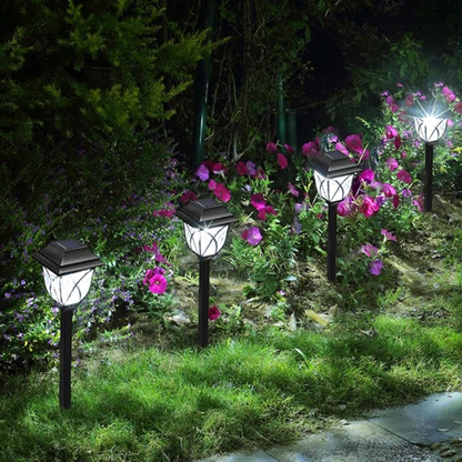 SET DE LUCES SOLARES LARA JARDÍN (6 PIEZAS) – Iluminación automática, ambiente elegante y energía sin cables