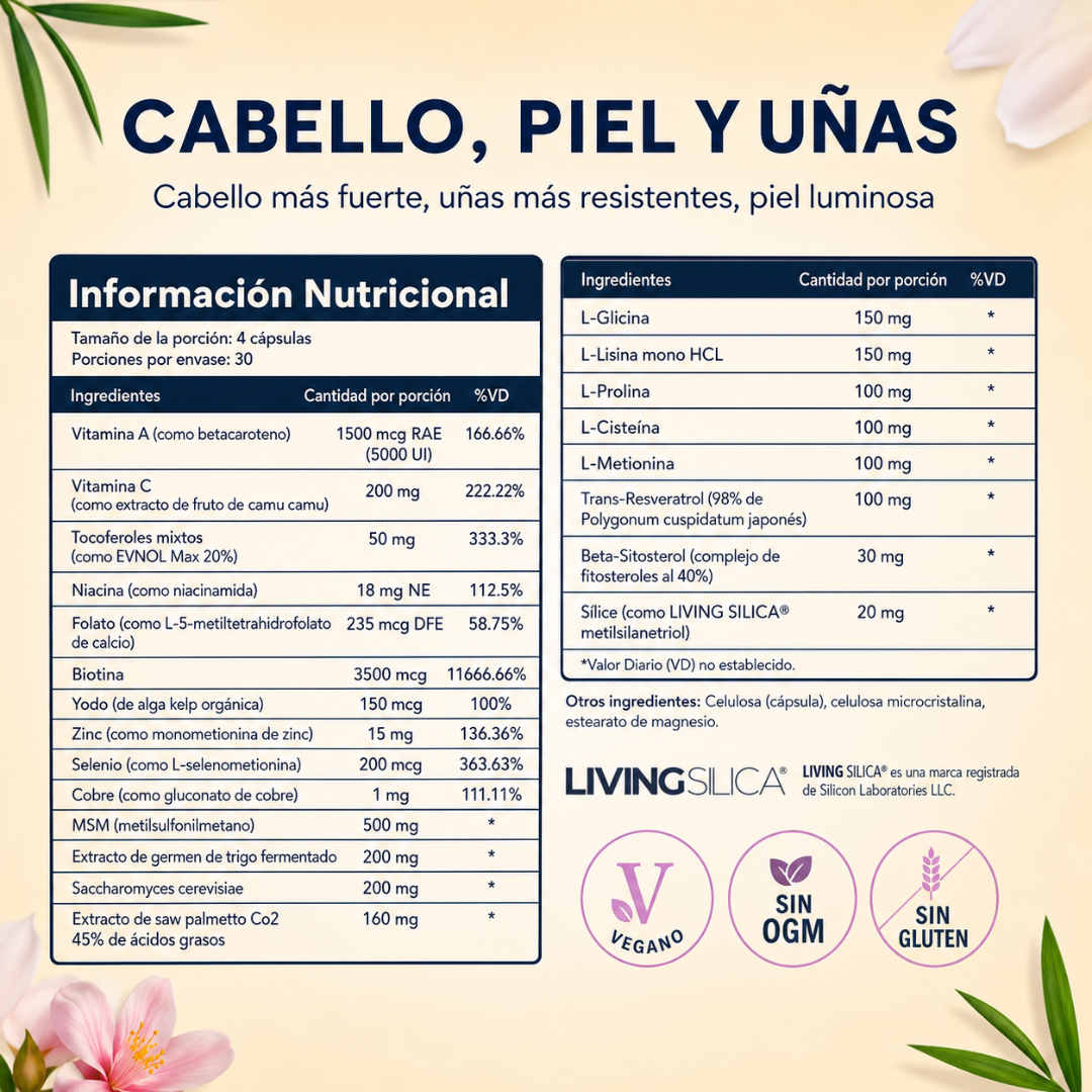 HAIR, SKIN, & NAILS – Cabello piel y uñas fuertes