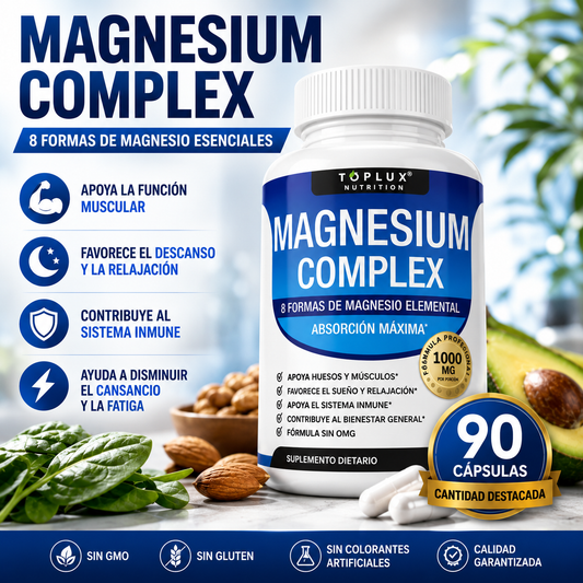 MAGNESIUM COMPLEX X 90 CÁPSULAS – Equilibrio mineral, bienestar diario y apoyo integral para tu rutina