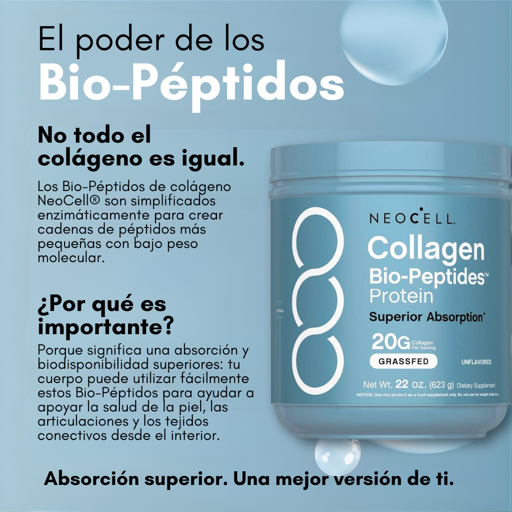 NEOCELL COLLAGEN BIO-PEPTIDES – Apoyo diario para piel, cabello y uñas con absorción avanzada