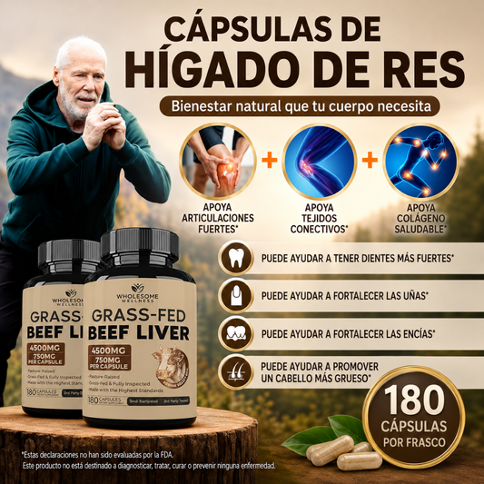 CÁPSULAS DE HÍGADO DE RES ALIMENTADO CON PASTO – Energía y nutrición diaria