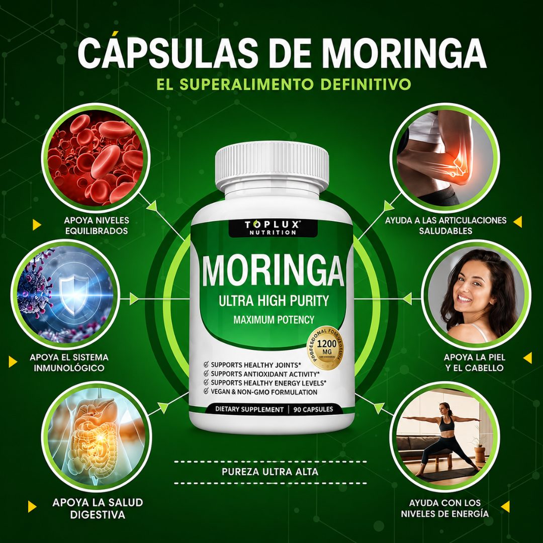 TOPLUX MORINGA CAPSULES – Nutrición natural, energía diaria y bienestar integral en cada cápsula
