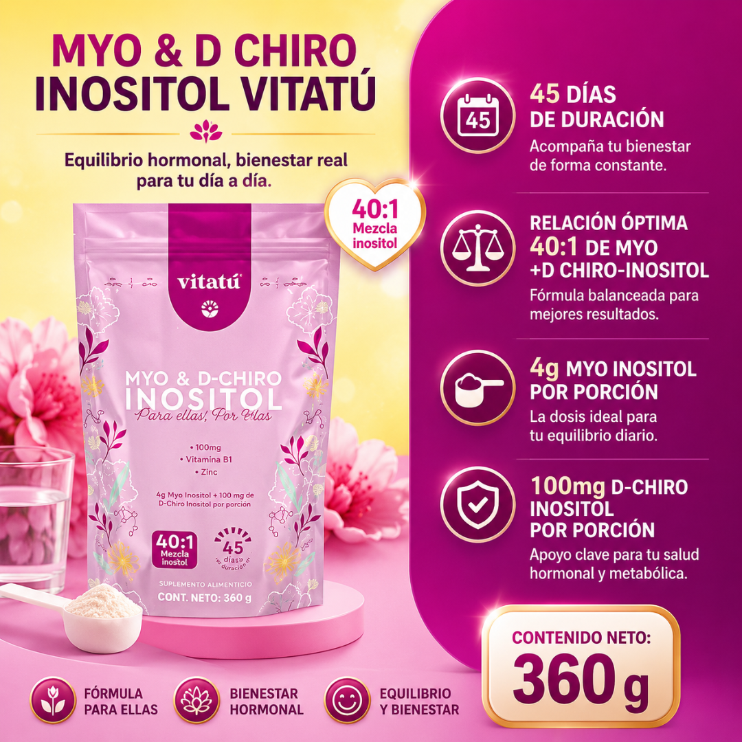 MYO & D CHIRO INOSITOL VITATÚ – Apoyo hormonal femenino diario