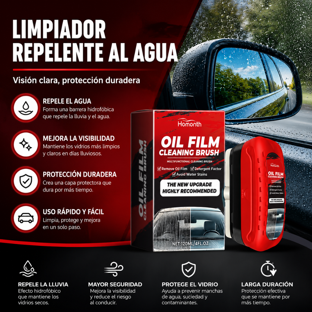 LIMPIADOR REPELENTE AL AGUA – Visión clara y segura
