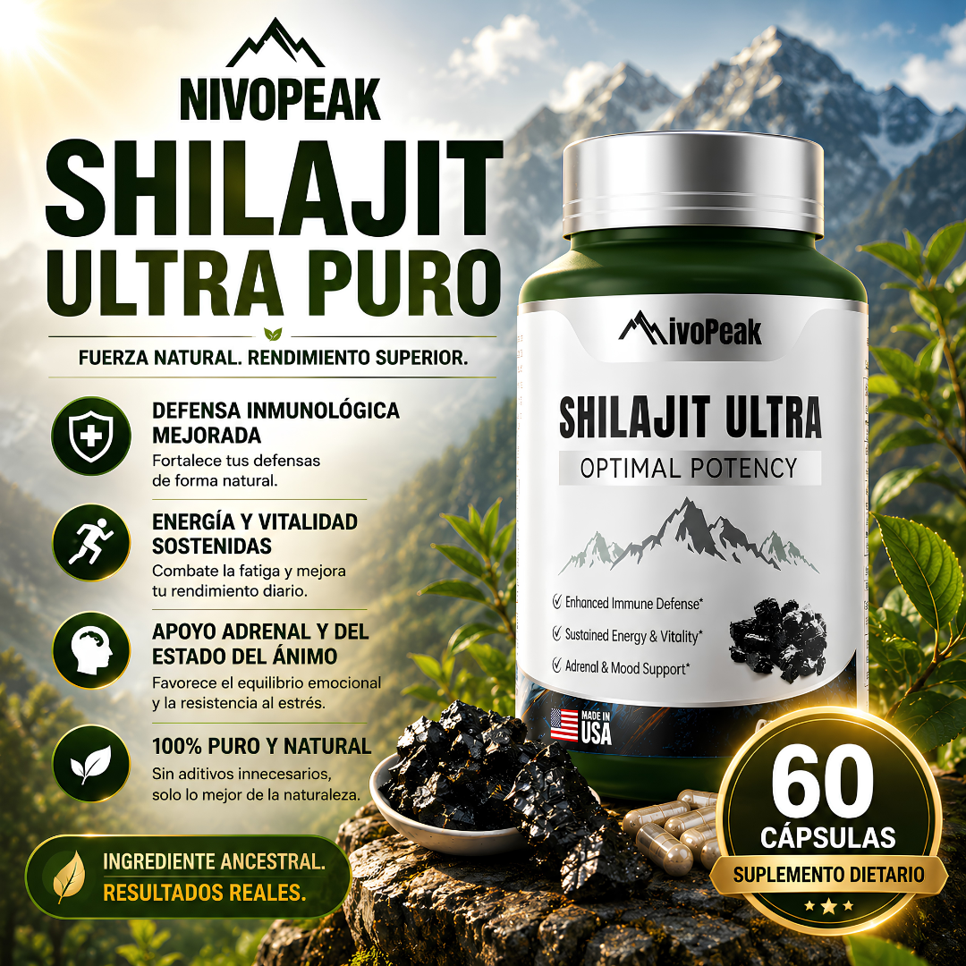 NivoPeak Shilajit Puro - El Potenciador natural de Testosterona N°1