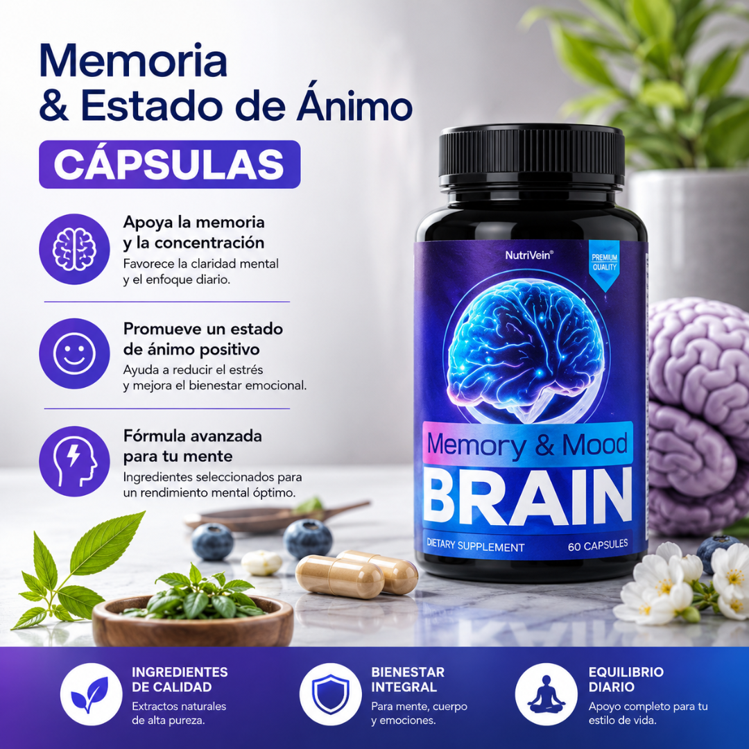 BRAIN MEMORY AND MOOD – Memoria, enfoque y nutrición cerebral para mantener tu mente activa cada día