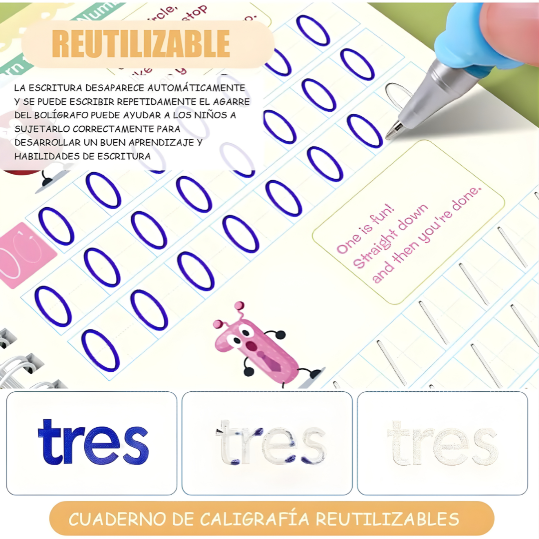 CUADERNO MÁGICO DE APRENDIZAJE – Escritura guiada, práctica divertida y progreso visible desde el primer trazo