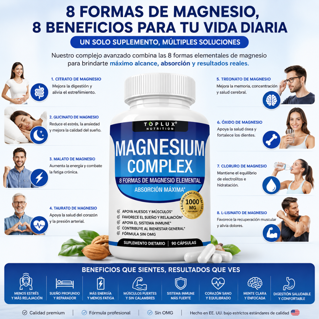 MAGNESIUM COMPLEX X 90 CÁPSULAS – Equilibrio mineral, bienestar diario y apoyo integral para tu rutina