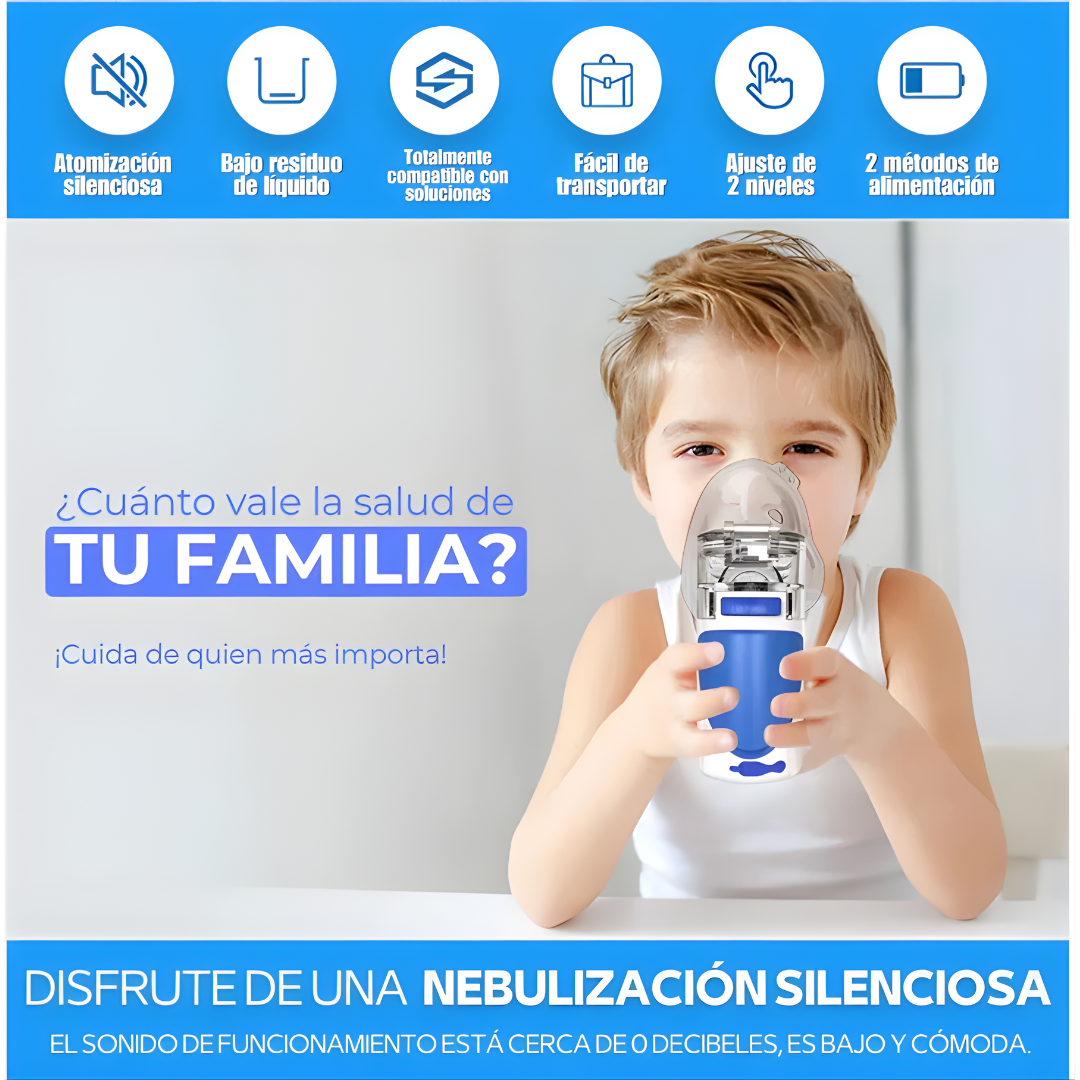 NEBULIZADOR PORTÁTIL – Respiración cómoda, tecnología portátil y bienestar respiratorio en cualquier lugar