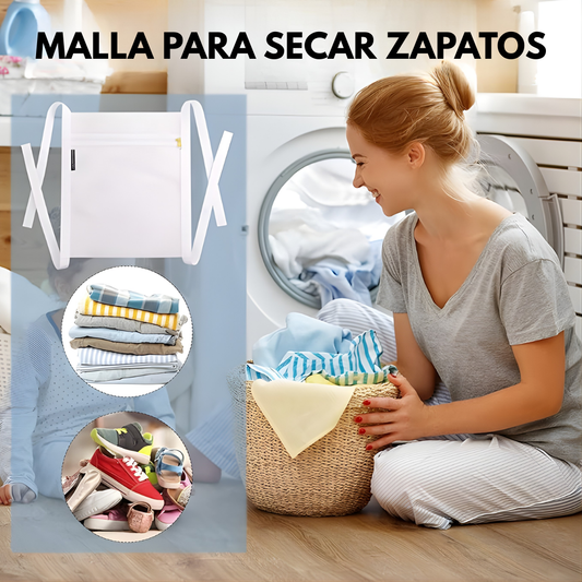MALLA PARA SECAR ZAPATOS – Secado práctico, protección del calzado y lavandería más organizada