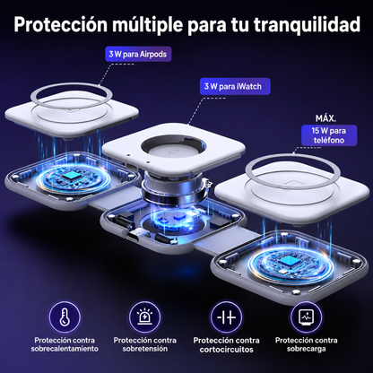 CARGADOR INALÁMBRICO 3 EN 1 MAGNÉTICO – Carga portátil total