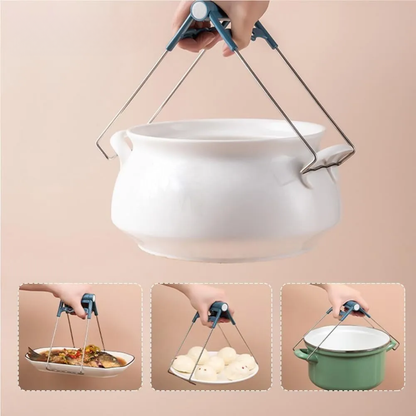 KIT DE PINZAS ANTIDESLIZANTES PARA PLATOS ACERO INOXIDABLE - Seguridad total para manipular platos y ollas calientes