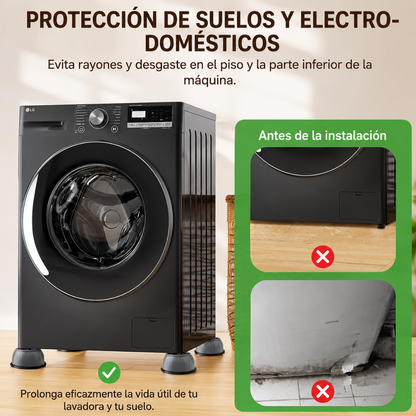 BASE PARA LAVADORA ANTIVIBRACIÓN (PACK x4) – Estabilidad total, menos movimiento y protección para tu hogar
