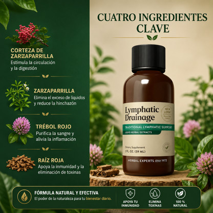LYMPHATIC DRAINAGE: EXTRACTO HERBAL LÍQUIDO NATURE'S – Drenaje y ligereza diaria