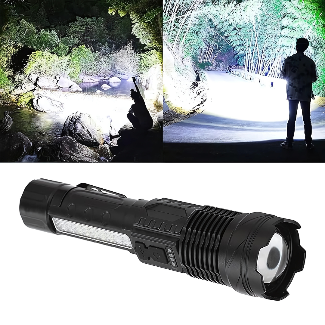 LINTERNA LED DE ALTA POTENCIA A76 – Iluminación intensa, alcance superior y seguridad en cualquier situación