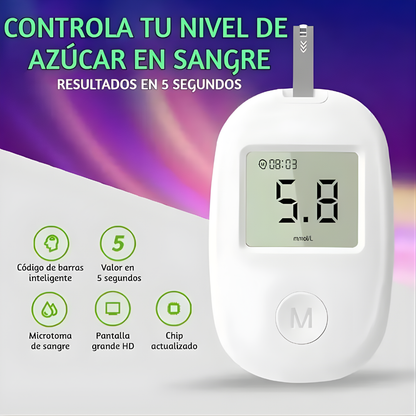 MEDIDOR DE GLUCOSA DIGITAL – Control preciso, monitoreo constante y tranquilidad en tu salud diaria