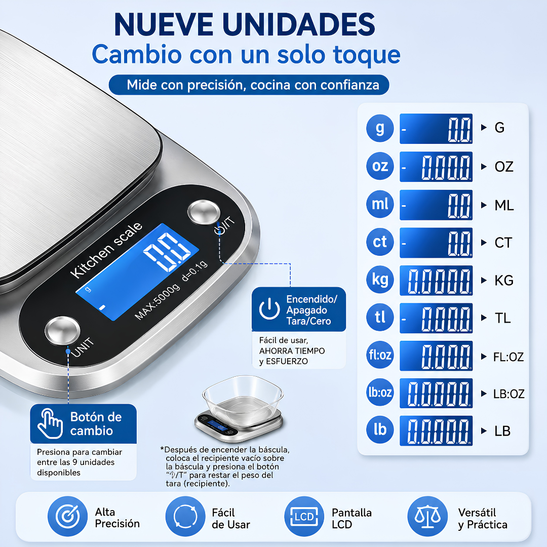 BALANZA DIGITAL – Precisión práctica para cocinar