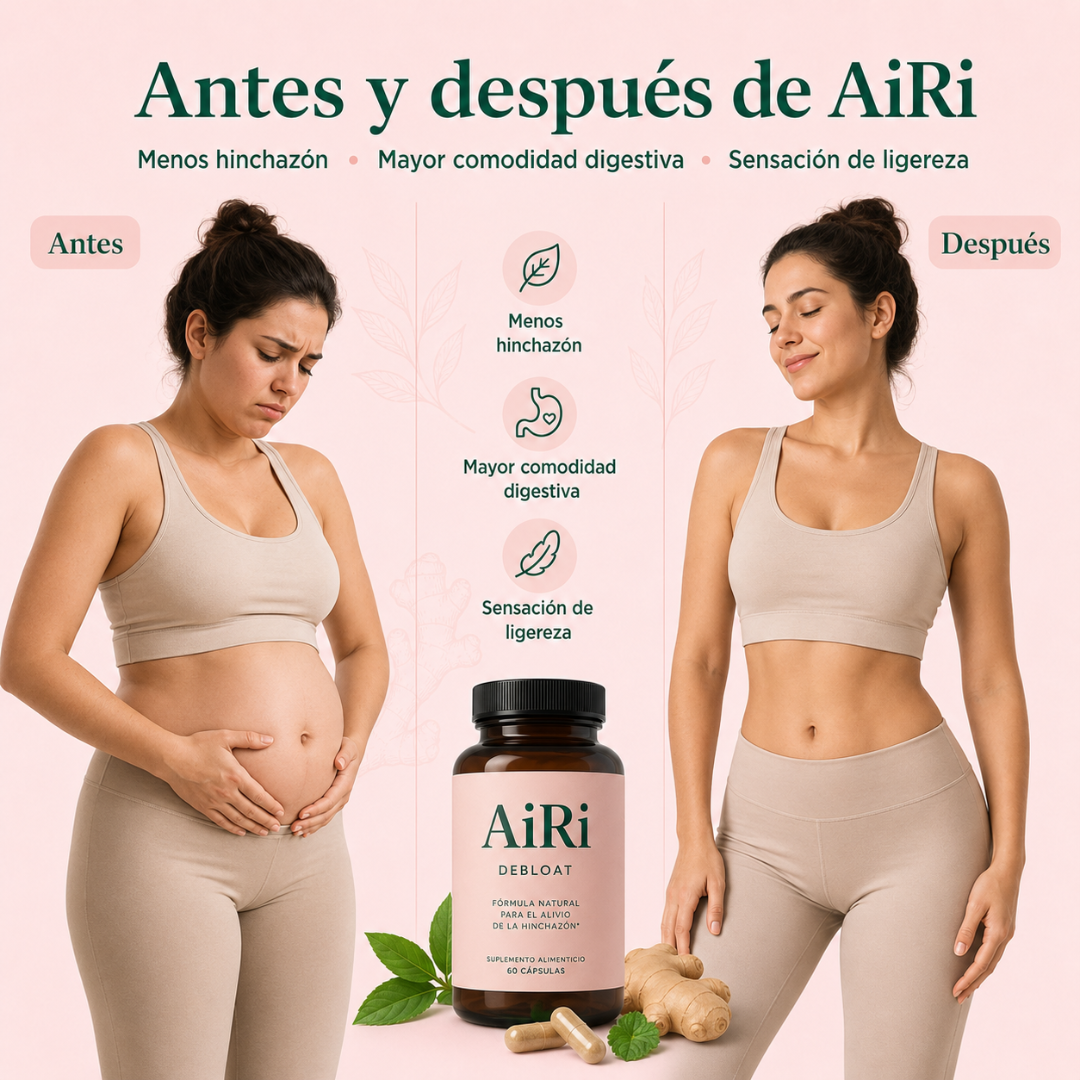DEBLOAT SUPPORT CAPSULES AIRI – Apoyo digestivo para menos inflamación, más comodidad y abdomen ligero