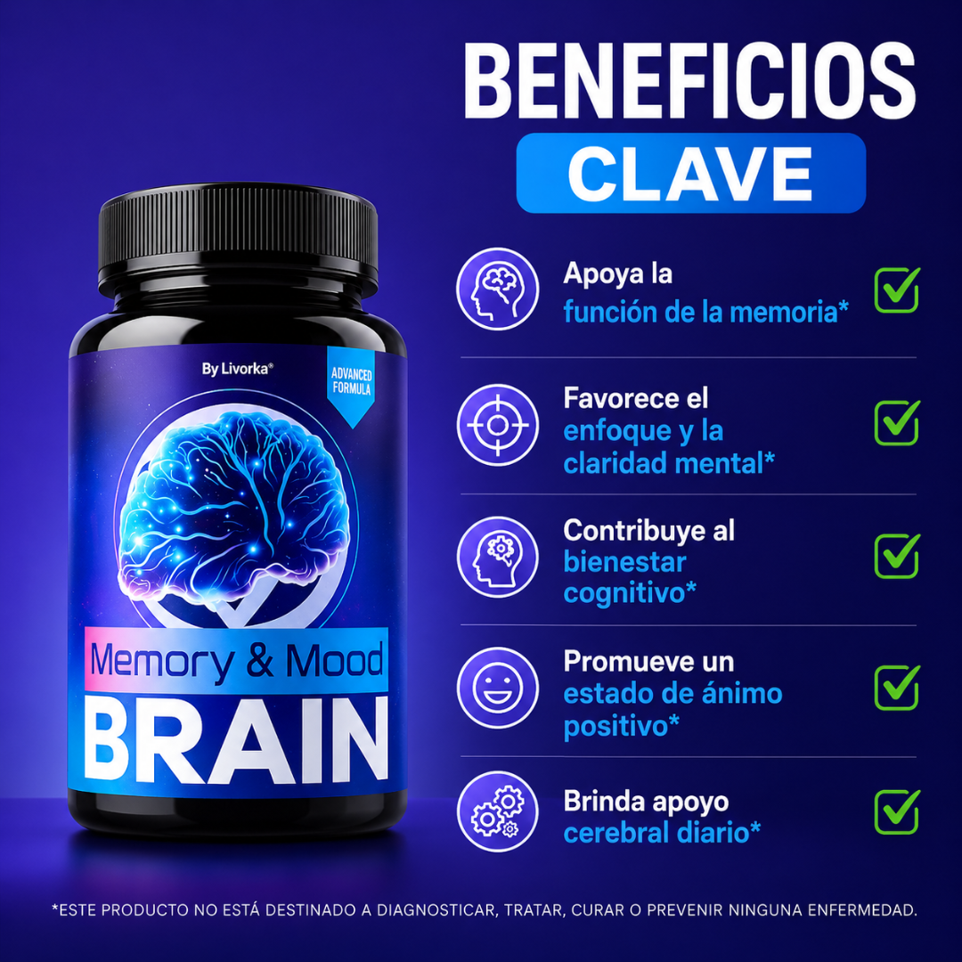 BRAIN MEMORY AND MOOD – Memoria, enfoque y nutrición cerebral para mantener tu mente activa cada día