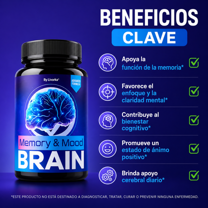 BRAIN MEMORY AND MOOD – Memoria, enfoque y nutrición cerebral para mantener tu mente activa cada día