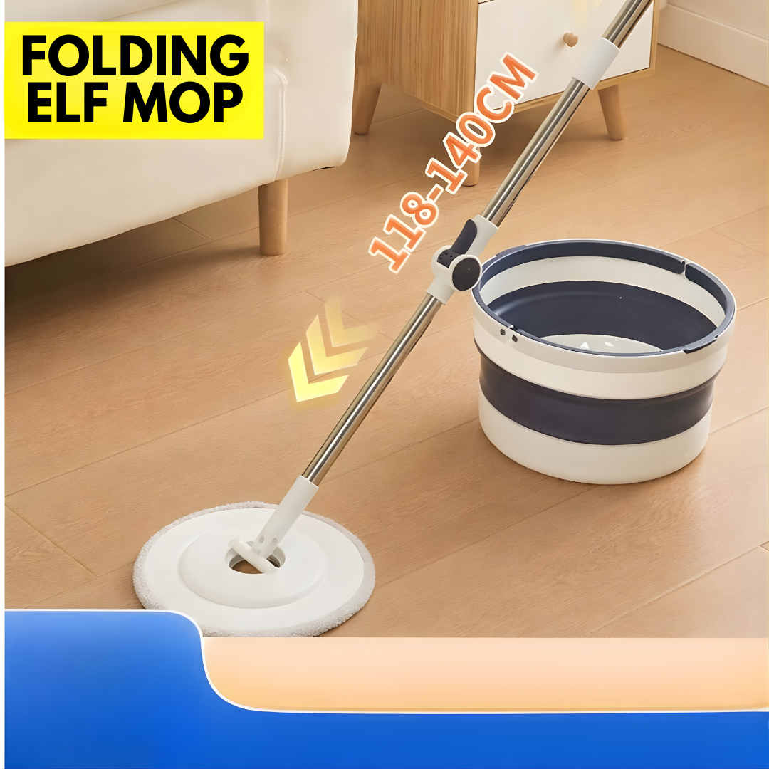 FOLDING ELF MOP – Limpieza eficiente, escurrido rápido y pisos impecables sin esfuerzo