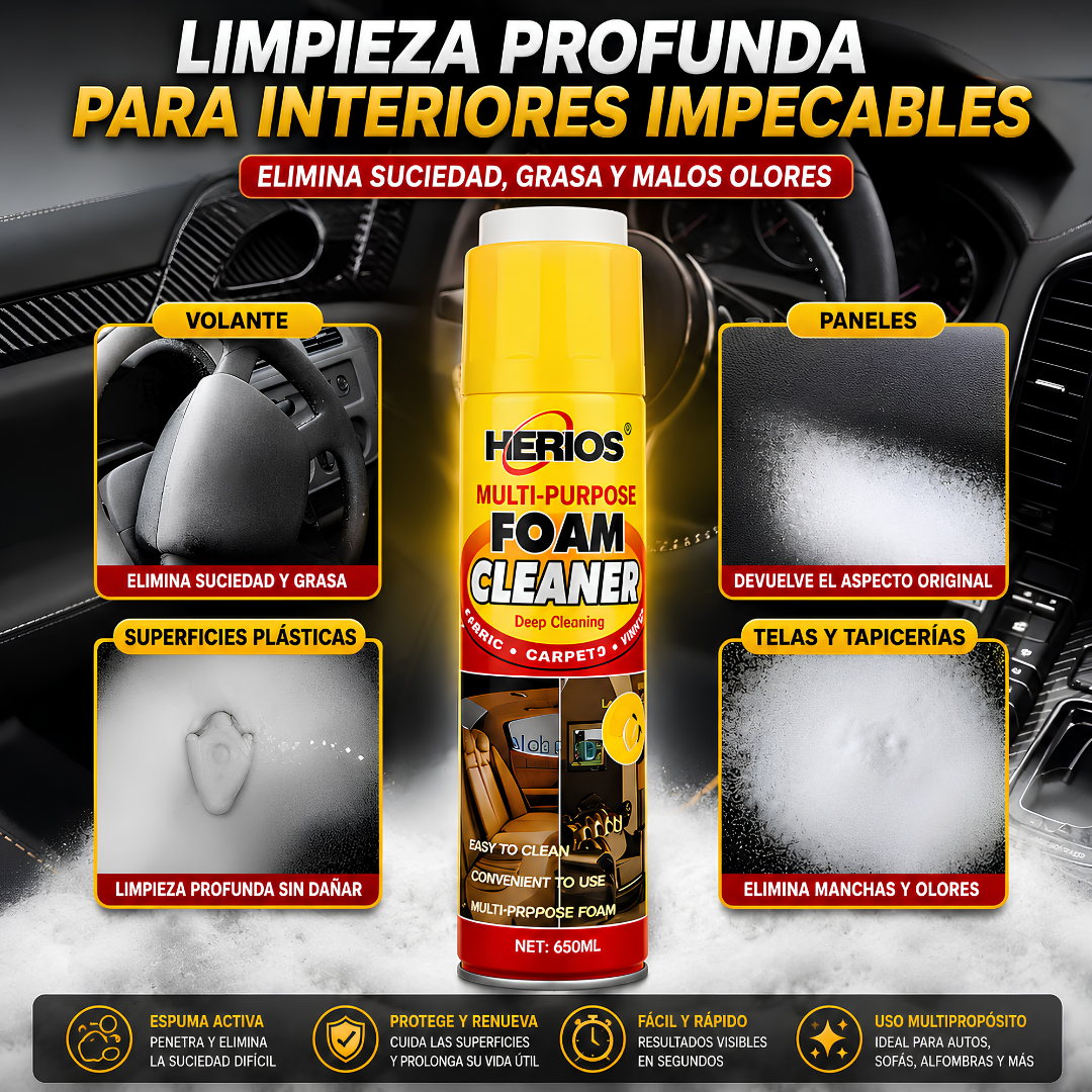 FOAM CLEANER MULTIUSO – Limpieza interior para tu auto
