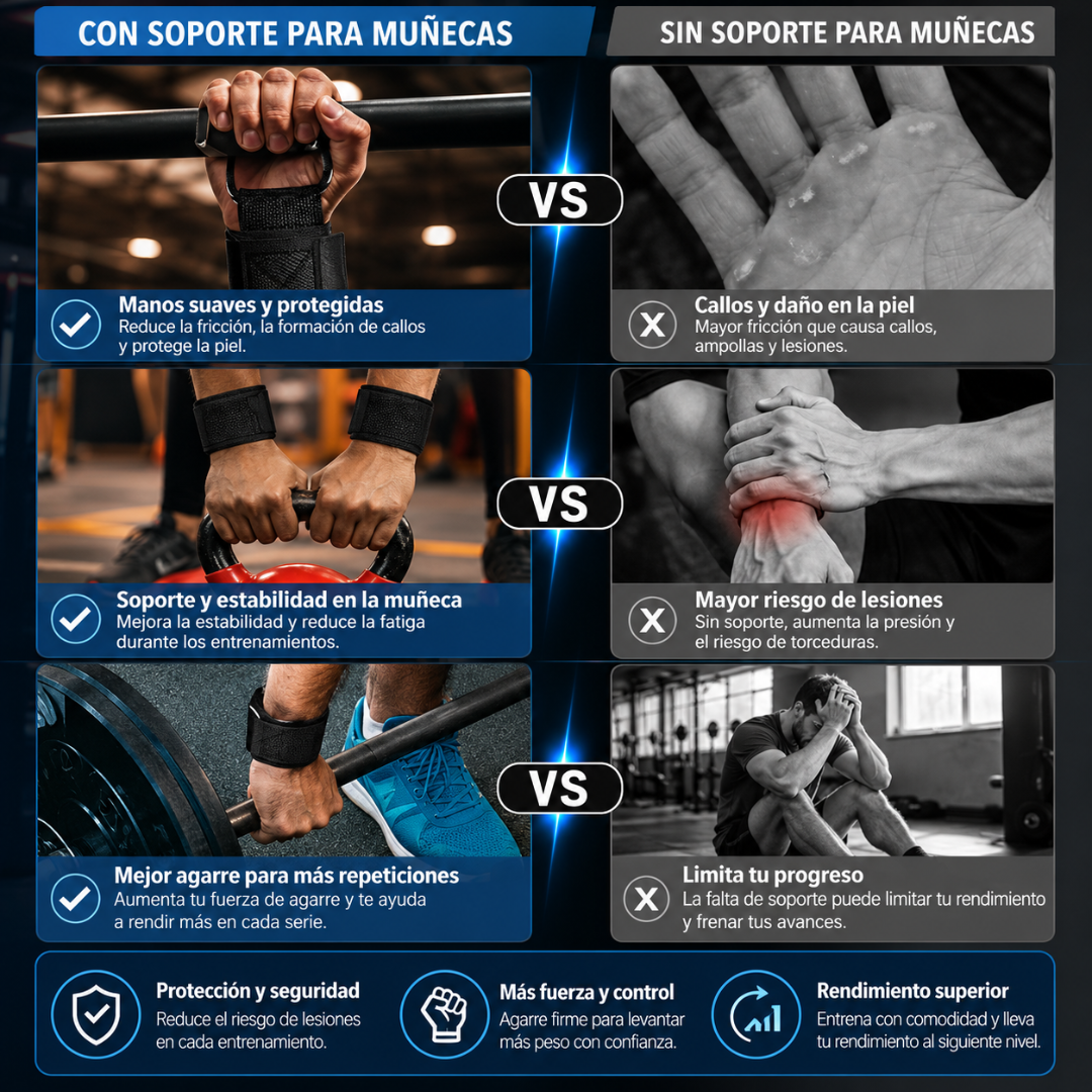 STRAPS O CORREAS DE LEVANTAMIENTO DE PESAS CON GANCHO – Agarre firme para entrenar