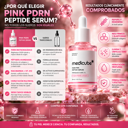 MEDICUBE PDRN PINK PEPTIDE SERUM – Firmeza, hidratación y luminosidad