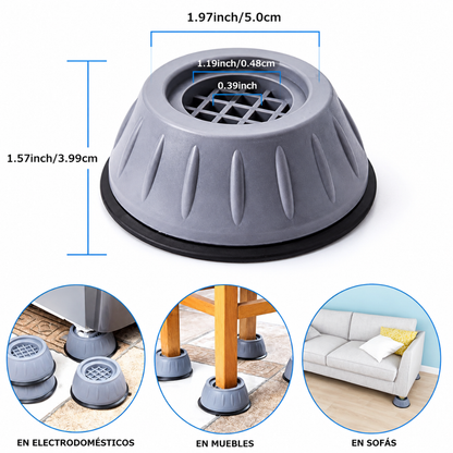 BASE PARA LAVADORA ANTIVIBRACIÓN (PACK x4) – Estabilidad total, menos movimiento y protección para tu hogar